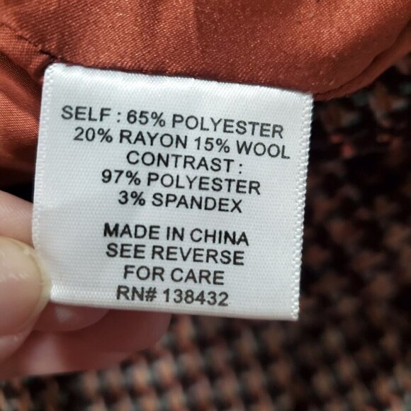 ModCloth Women's Brown Wide Leg Geometric Wool Blend Retro Trouser Pants Sz 2 - Picture 11 of 16